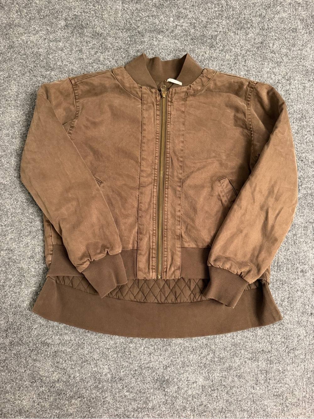 Kids Brown Cotton Bomber Jacket - Unbranded